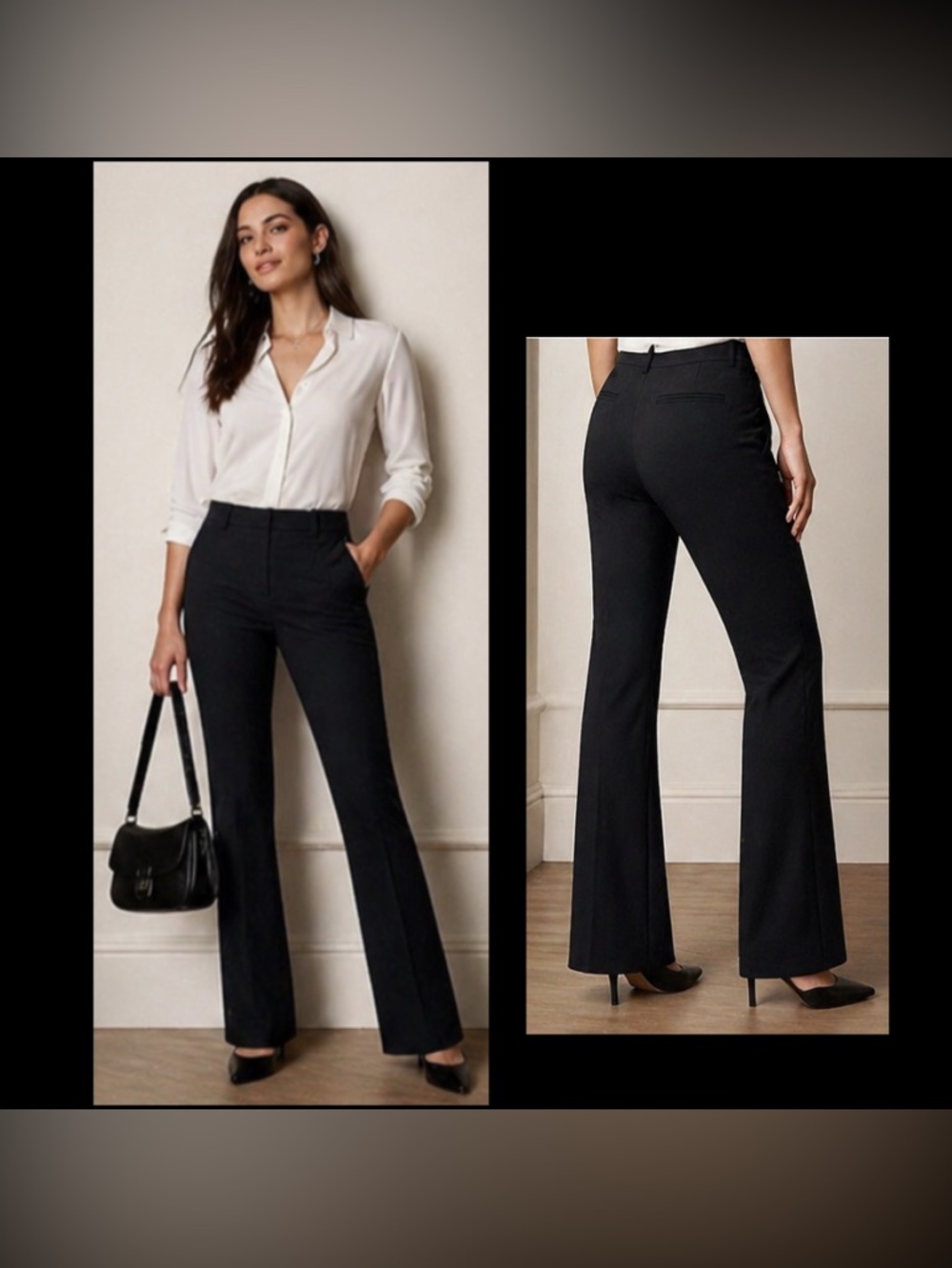 Banana Republic Black Women’s Tailored Flared Trousers